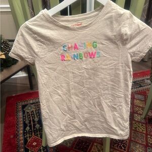 Cat & Jack Colorful Chasing Rainbows Tee - Cream